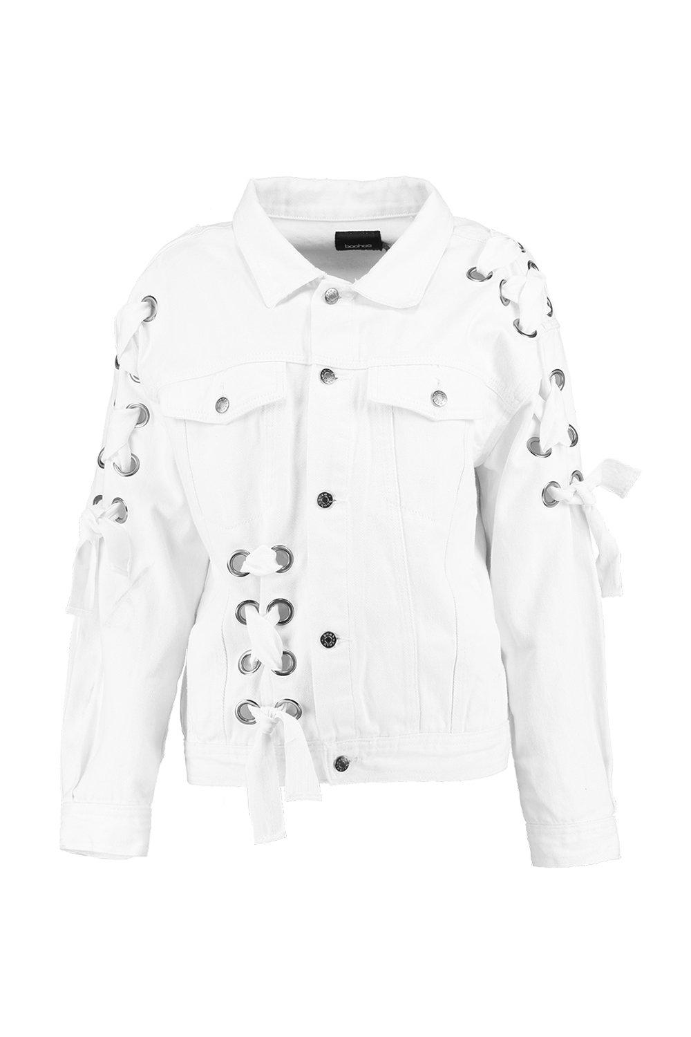 Boohoo white hot sale denim jacket